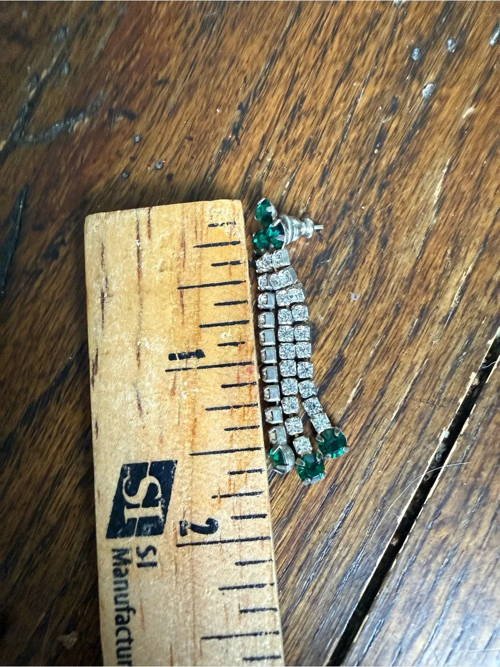 Vintage Costume Rhinestone Necklace and Drop Earrings with Teardrop Accents
